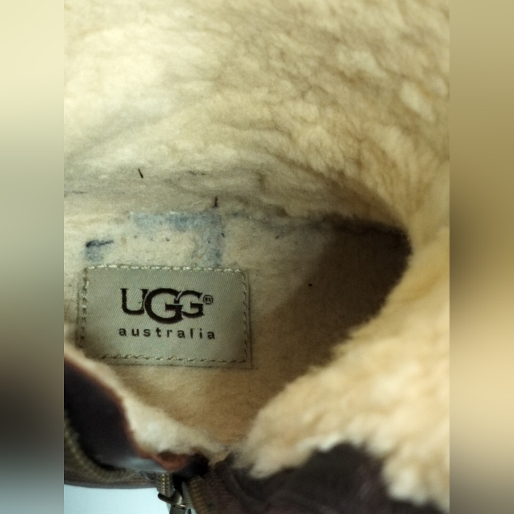 UGG Australia Chancery Water Resistant Shearling Lines Brown Leather Boots S 7.5 - Picture 5 of 16